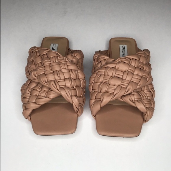 STEVE MADDEN Marina Slide Sandal in Light Brown. - Picture 2 of 16
